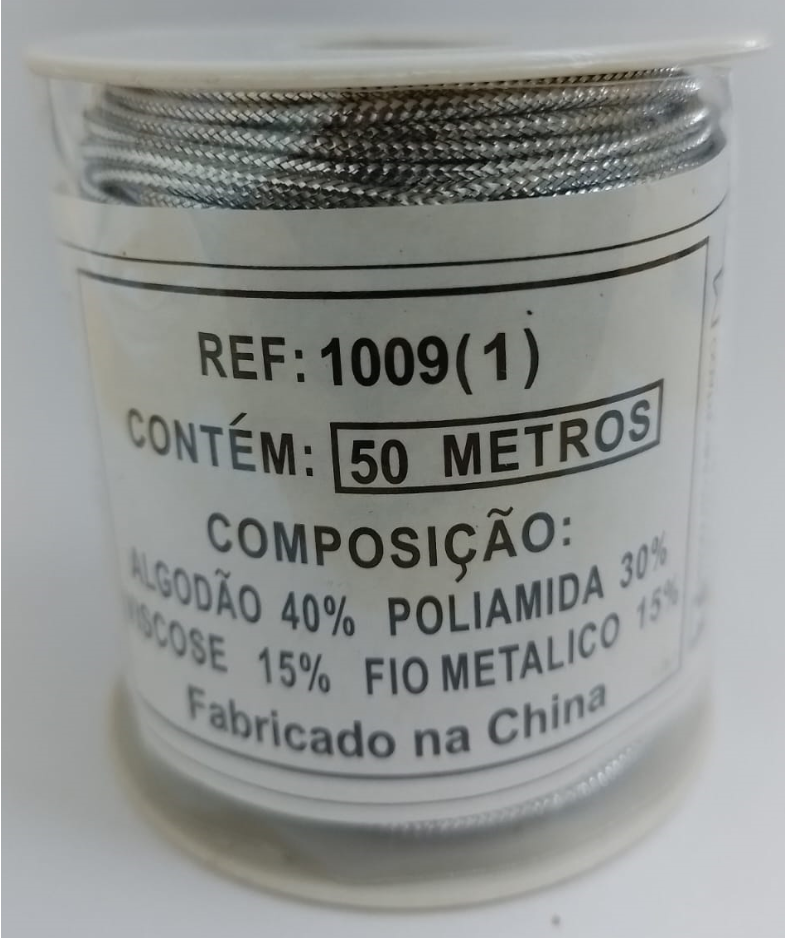 CORDÃO ROLIÇO TRANÇADO METÁLICO - C/ 50 METROS
