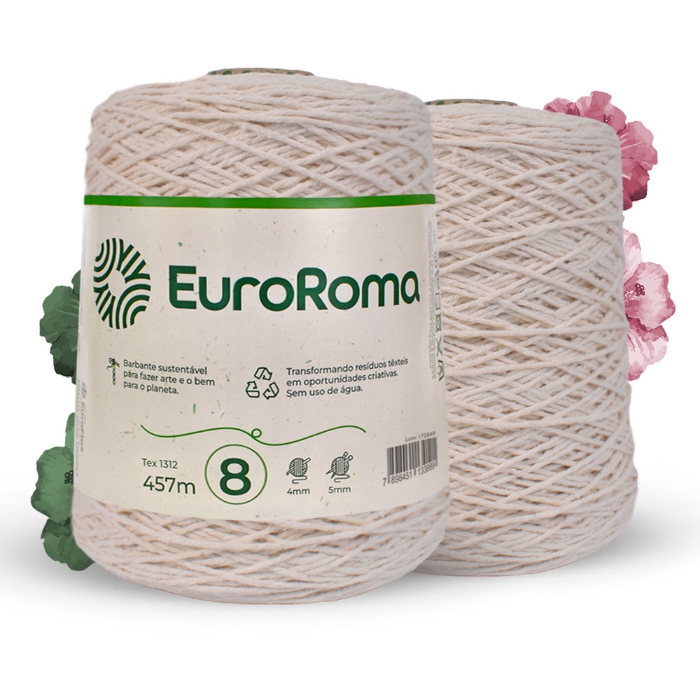 Barbante Euroroma Cru N8 4/8 600g 457m