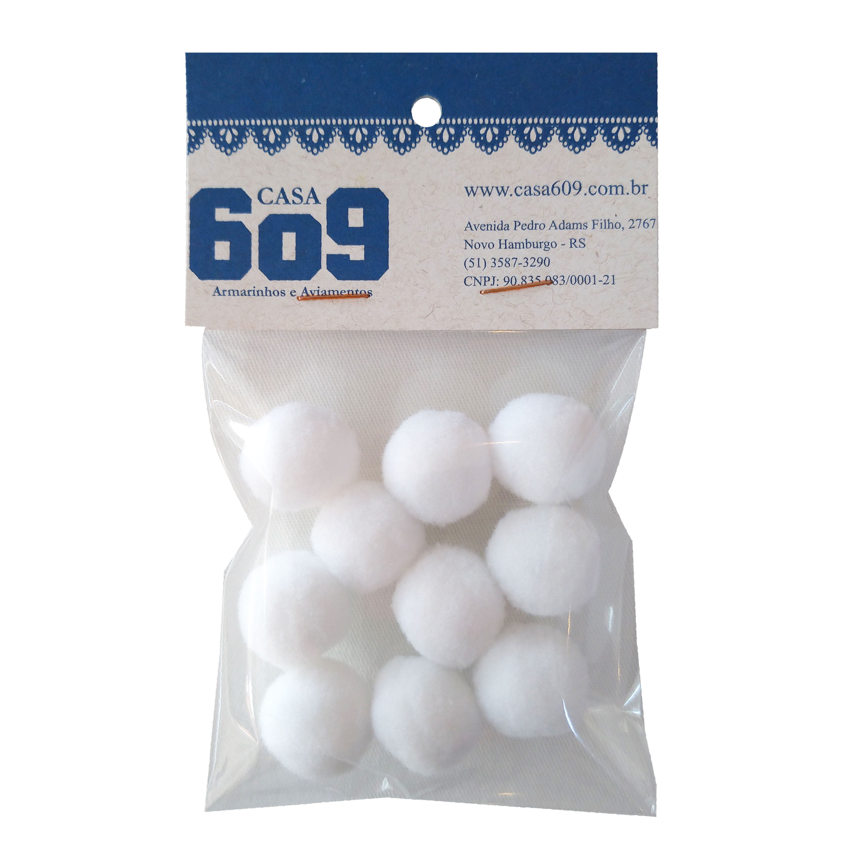 POMPOM BOLA 20mm - PACOTE COM 10 UNIDADES - Casa 609 Armarinho