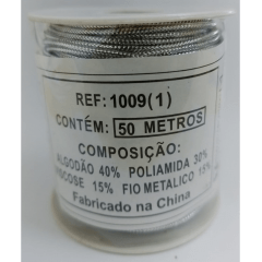 CORDÃO ROLIÇO TRANÇADO METÁLICO - C/ 50 METROS