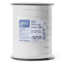 Elástico Jaragua 15  rolo com 100m Branco Larg 14mm