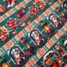 Tecido Barrado de Natal 2025 Digital Estampa 2876 100% Algodão - 0,50m x 1,5m
