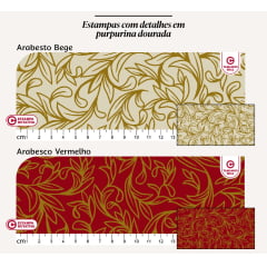 Tecido de Natal Arabesco Tricoline  - 0,50x1,5m - Coleção 2024